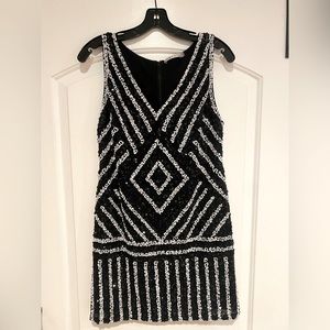 Alice & Olivia black & white mini-dress